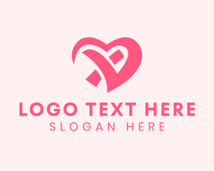 Pink - Modern Pink Heart logo design