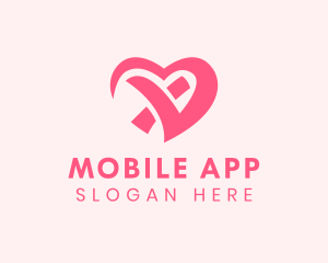 Dating App - Modern Pink Heart logo design