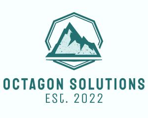 Octagon - Rustic Iceberg Mountain logo design