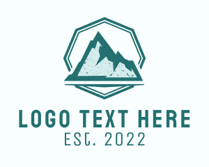 Octagon - Rustic Iceberg Mountain logo design