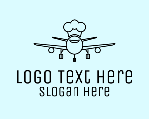 Minimal - Line Art Airline Chef logo design