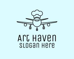 Line Art Airline Chef  logo design