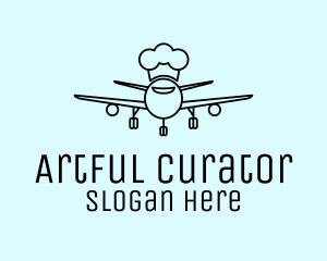 Line Art Airline Chef  logo design