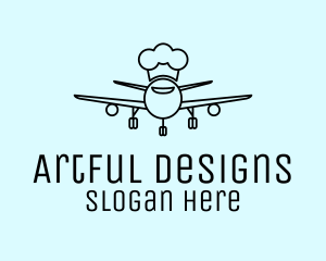 Line Art Airline Chef  logo design