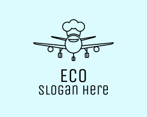 Flying - Line Art Airline Chef logo design