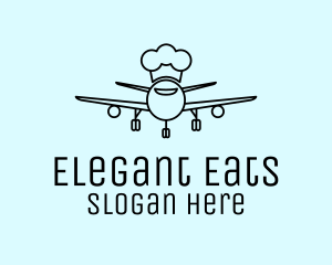 Line Art Airline Chef  logo design