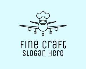 Line Art Airline Chef  logo design