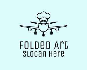 Line Art Airline Chef  logo design