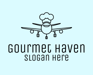 Line Art Airline Chef  logo design