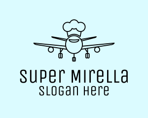 Canteen - Line Art Airline Chef logo design