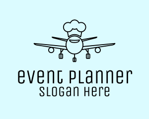 Fine Dining - Line Art Airline Chef logo design
