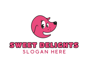 Pink Cute Dog logo design