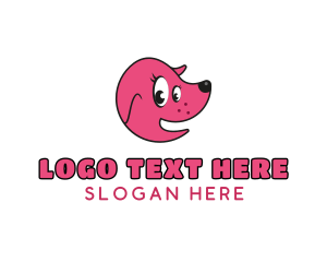 Happy - Pink Cute Dog logo design