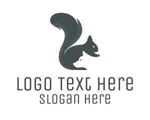 Forest Animal - Squirrel & Dog Silhouette logo design