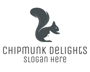 Squirrel & Dog Silhouette logo design