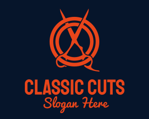 Red Scissor Barber Target logo design