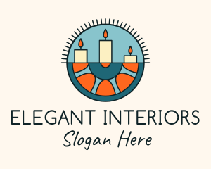 Interior Home Decor Candle logo design