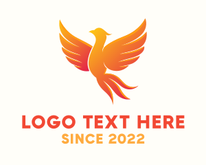 Mythical - Burning Phoenix Bird logo design