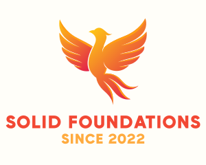 Flying - Burning Phoenix Bird logo design