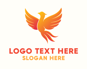Burning Phoenix Bird Logo