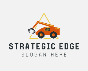 Digger - Backhoe Construction Machinery logo design