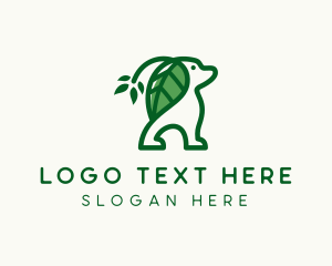 Vegan - Leaf Ears Dog logo design