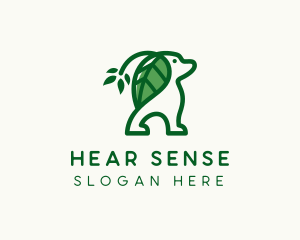 Leaf Ears Dog logo design