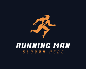Lightning Running Man logo design