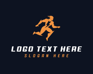 Energy - Lightning Running Man logo design