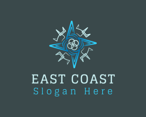 East - Modern Navigator Compass logo design