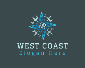 West - Modern Navigator Compass logo design