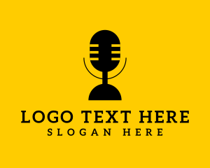 Host - Simple Classic Microphone logo design