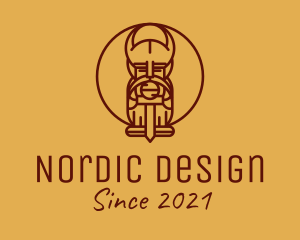 Scandinavia - Nordic Warrior Line Art logo design