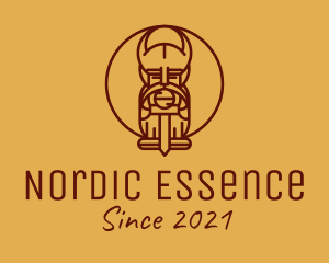 Nordic - Nordic Warrior Line Art logo design