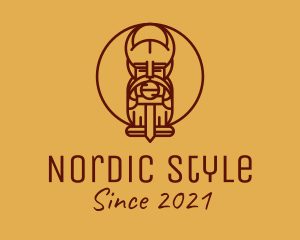 Scandinavian - Nordic Warrior Line Art logo design