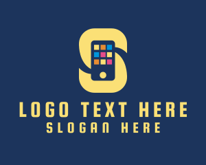 Handphone - Phone App Letter S logo design