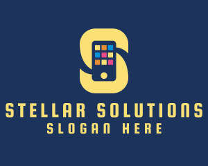 Phone App Letter S  logo design