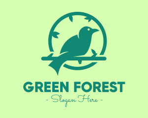 Green Forest Bird logo design