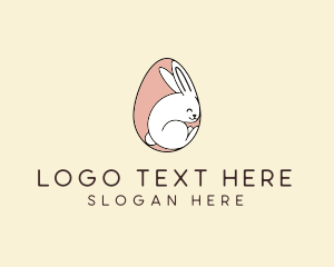 Easter Egg Hunt - Egg Bunny Rabbit logo design