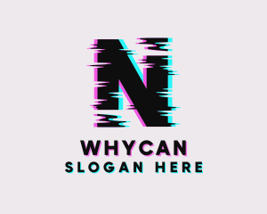 Digital Tech - Cyber Glitch Letter N logo design