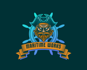 Maritime Pirate Captain logo design