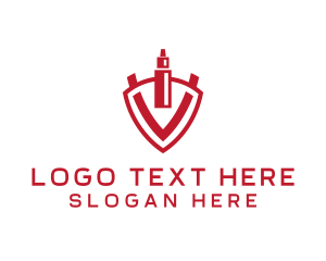 Tobacco - Red V Vape Shield logo design