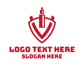 Shield - Red V Vape Shield logo design