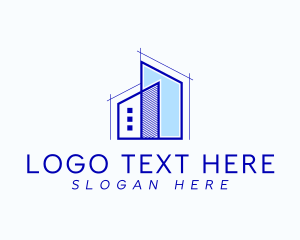 Blueprint - Architect House Building logo design