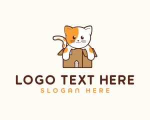 Cat - Cute Cat Box logo design