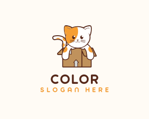 Feline - Cute Cat Box logo design