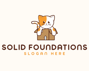 Animal Conservation - Cute Cat Box logo design