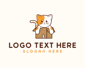 Animal Shelter - Cute Cat Box logo design