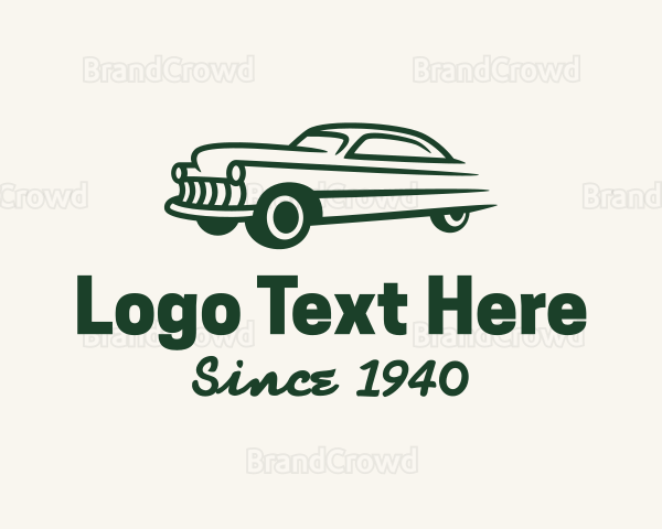 Green Vintage Car Logo