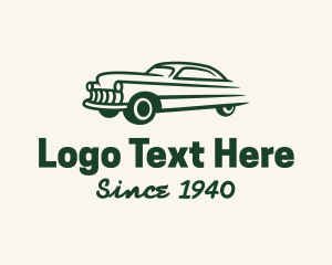 Auto Garage - Green Vintage Car logo design